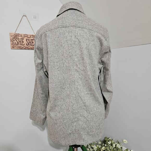 Lauren Ralph Lauren Shirt Jacket Gray Wool Blend Snap Closure Shacket Large - Picture 12 of 15